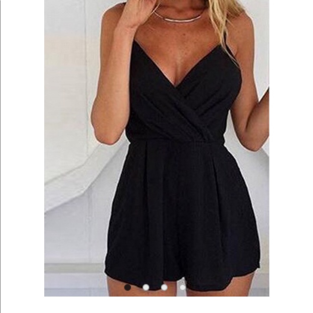 BNWT- Black Spaghetti Strap V-neck Romper Playsuit